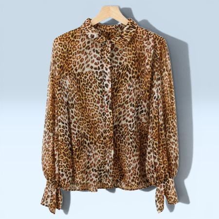 GUESS Leopard Bluse / Hemd – Leo-Print - Gr. L 