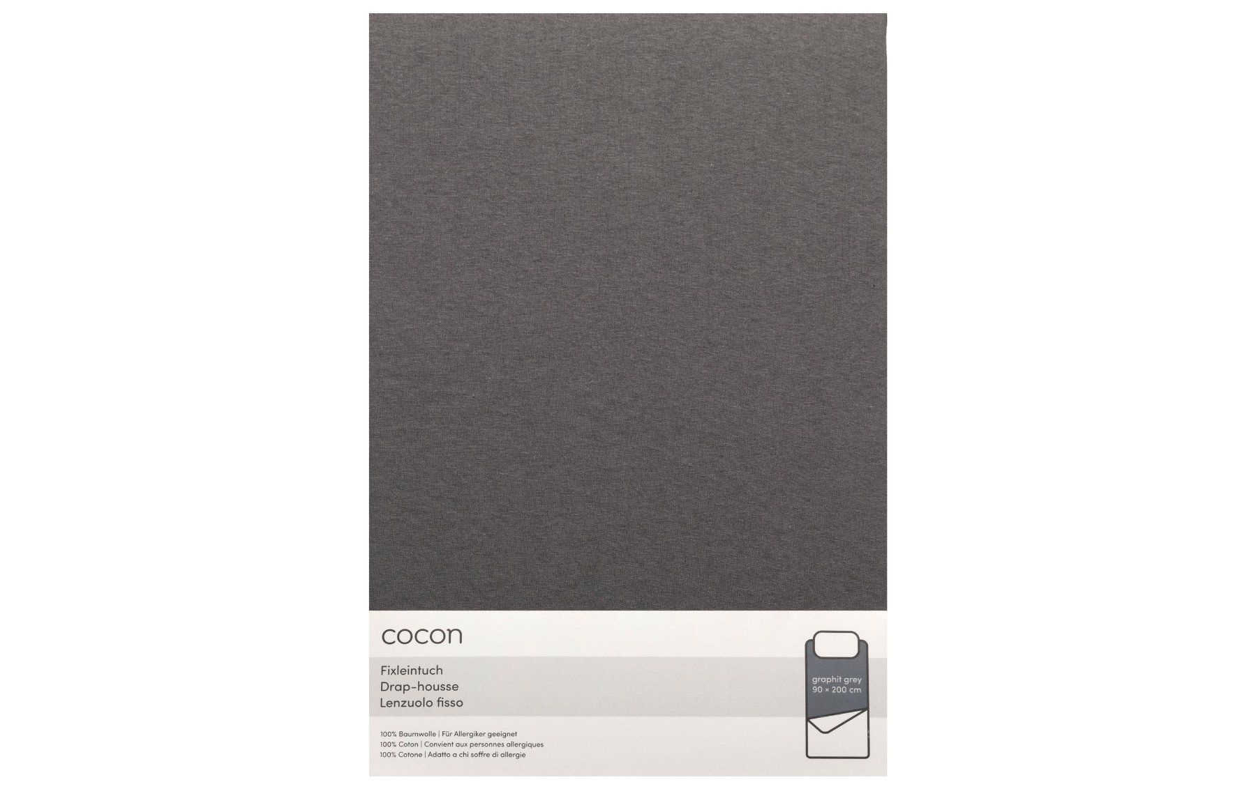 Biancheria da letto: Drap-housse 90-100 x 200 cm, Graphite – Nuovo e nell'imballaggio originale da Rue venduto da Nfavre