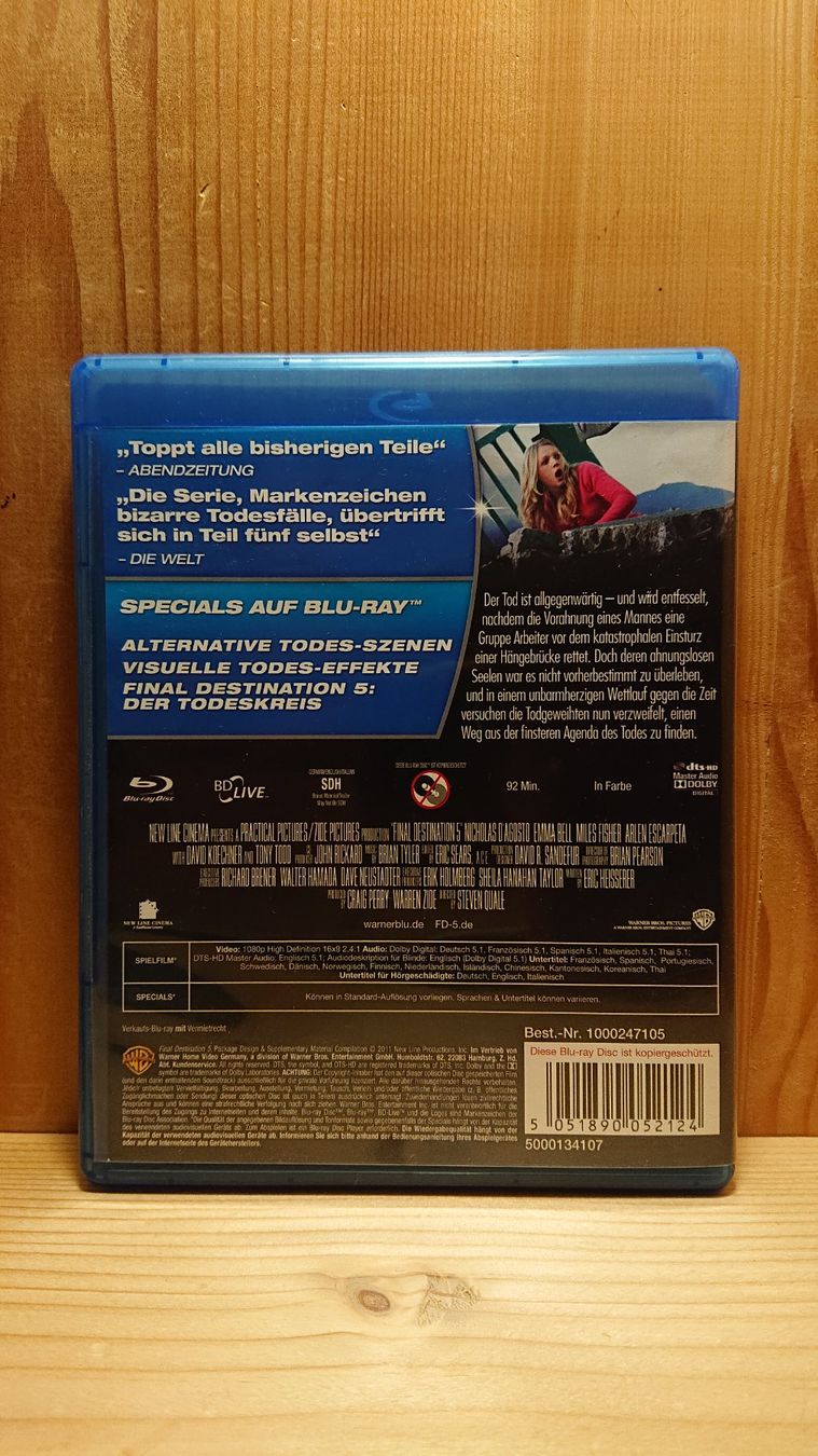 Tutti i DVDs: FINAL DESTINATION 5 auf Blu-Ray – Usato da Wilderswil venduto da Exebub 1