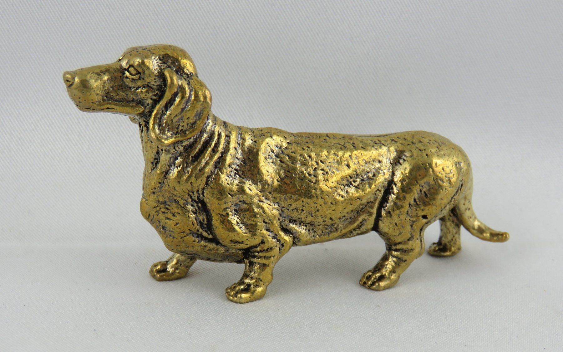 Statuette: DACKEL - Hunde Messing Figur - Dekoration -  7x4cm – Nuovo e nell'imballaggio originale da Grenchen venduto da Yamahwildstar16 4