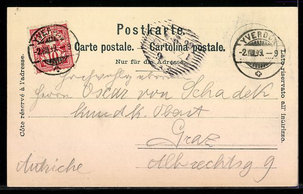 Cartoline postali: Echallens, Château et maison du village – Usato da Berlin venduto da bartko-reher 1
