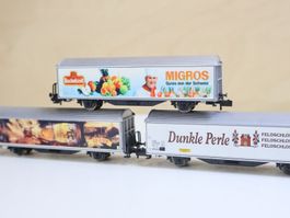 Minitrix 3 x SBB Hbis Güterwagen - Set Spur N Top Modelle