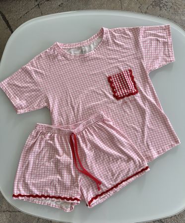 Cute Pink Gingham short Pyjama Set - Spring/Summer Outfit