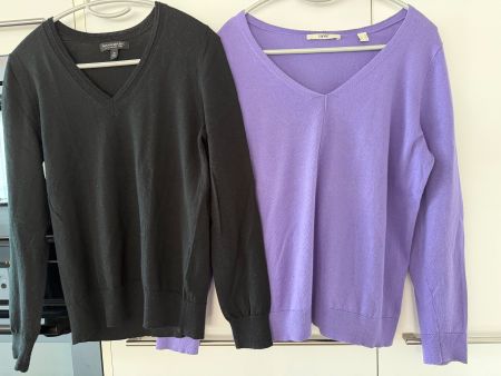 Zwei Damenpullover Gr M, 100 % Merino und 100 % Baumwolle