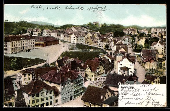 Cartoline postali: AK Herisau, Teilansicht – Usato da Berlin venduto da bartko-reher