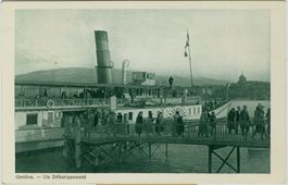 Carte postale ancienne. Bateau Simplon. Genève.