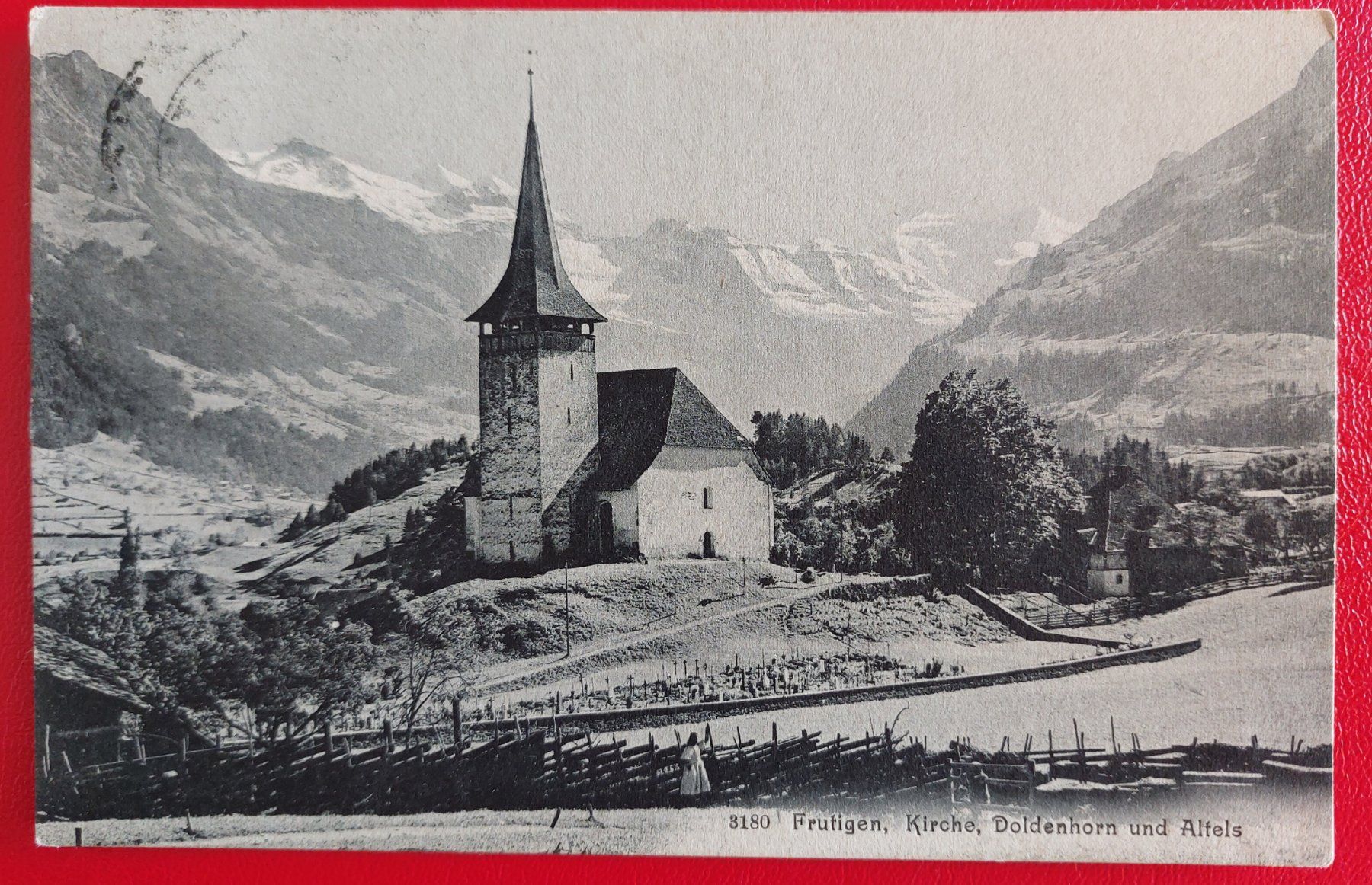 Ansichtskarten: Frutigen, Kirche, Doldenhorn und Atels 1912 – Gebraucht aus St-Légier-Chiésaz von Theo006
