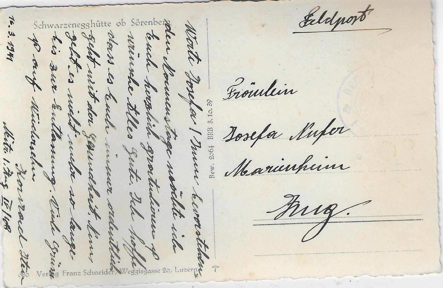 Cartoline postali: Schwarzenegghütte ob Sörenberg im Winter – Usato da Ettingen venduto da Kartenplanet 1