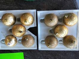 Weihnachtskugeln Set Gold 12 Stück guter Zustand