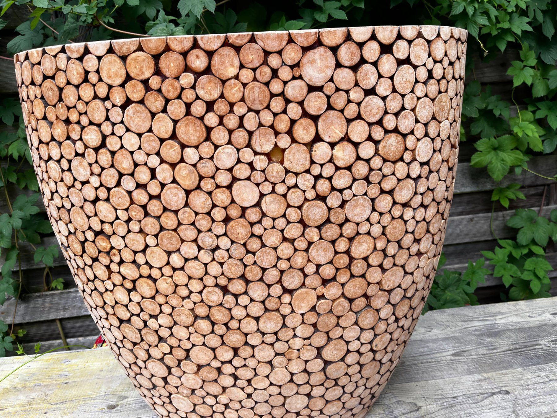 Vasi per fiori: Wunderbarer Übertopf Blumentopf Holzoptik XL Höhe 60cm – Usato da Zürich venduto da Allrounders 7