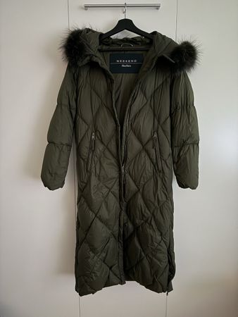 Max Mara Weekend Khaki Padded Coat, Fur Hood, Size 36