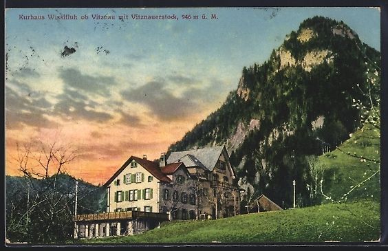 Cartoline postali: Vitznau, Kurhaus Wissifluh mit Vitznauer – Usato da Berlin venduto da bartko-reher