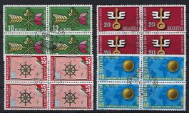 Werbemarken 1954 Viererblocks gestempelt   14494