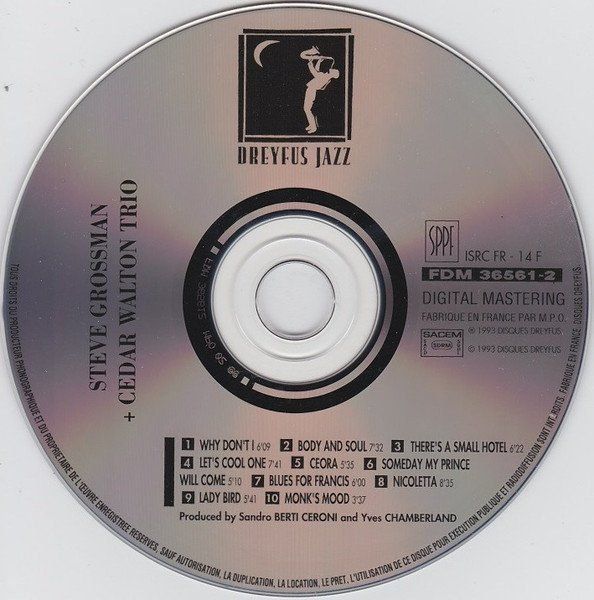 CD: Steve Grossman, Cedar Walton, David Williams, Billy Higgins, – Usato da Engelberg venduto da foyastro 2