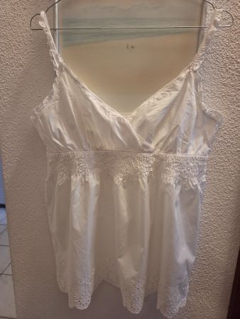 Top bianco in pizzo di San Gallo tg M/L