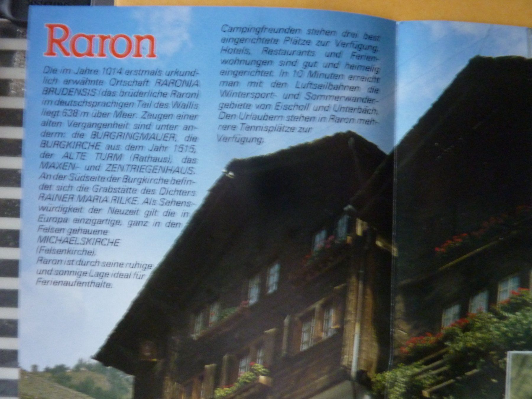 Documenti: FALTPROSPEKT. RARON. ST. GERMAN NIEDERGESTELN WALLIS. – Usato da Zürich venduto da Rrehsuah 1