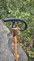 Wanderstock Holz mit Horngriff und Abzeichen guter Zustand