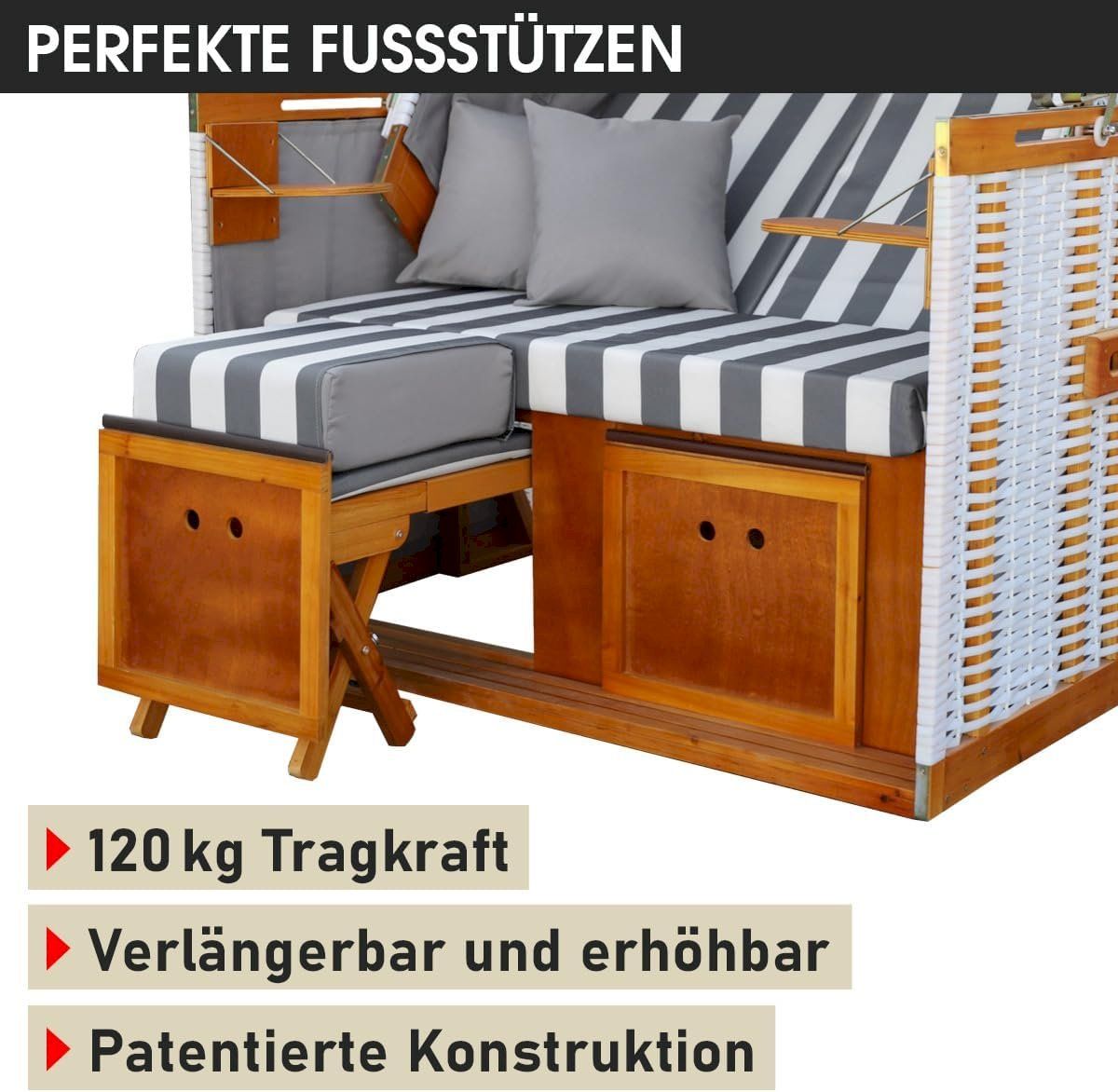 Liegen & Liegestühle: Strandkorb NORDERNEY DELUXE 120cm – Neu und originalverpackt aus Bottighofen von zaap 8