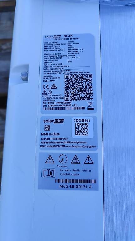 SolarEdge Inverter: SolarEdge SE4K (neuf) – Usato da Ménières venduto da Atelier230 2