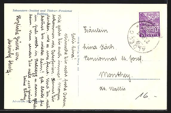 Cartoline postali: Baldegg, Schwestern-Institut und Töchte – Usato da Berlin venduto da bartko-reher 1