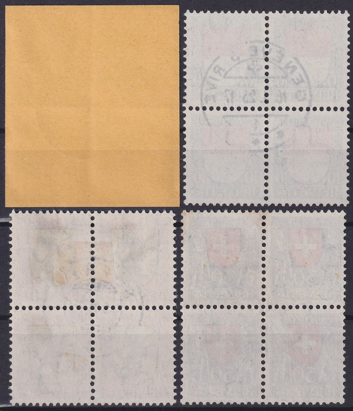 Alle Briefmarken: PJ 1924 Viererblöcke gestempelt, Kat: 460.- – Gebraucht aus Ebikon von SilvioFreund 1