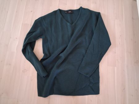 STRICKPULLOVER GRÜN PETROL DOPPELGRÖSSE