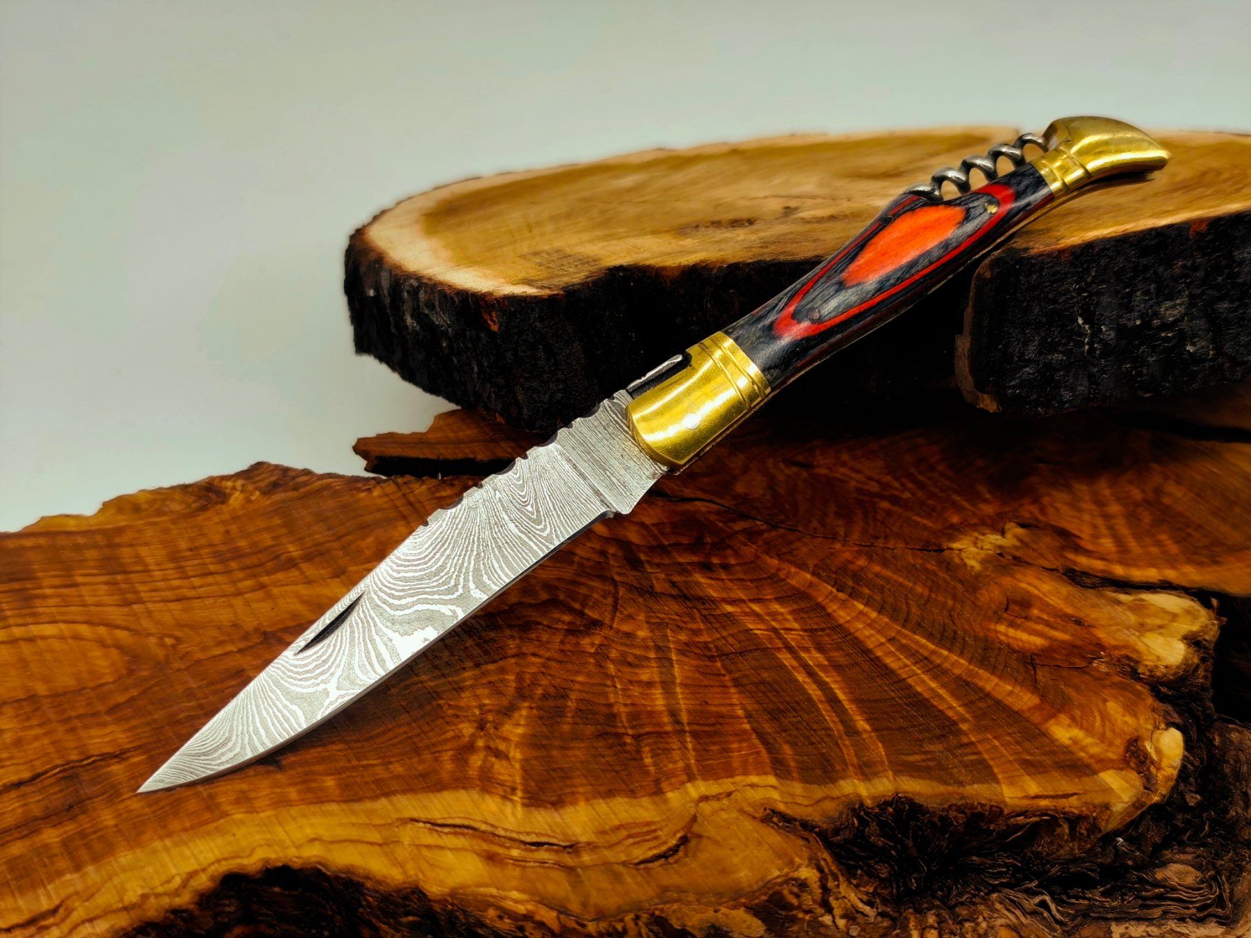 Accessori: Laguiole Damast Messer Klappmesser echtes Damastmesser – Nuovo e nell'imballaggio originale da Arlesheim venduto da Premius_1 1