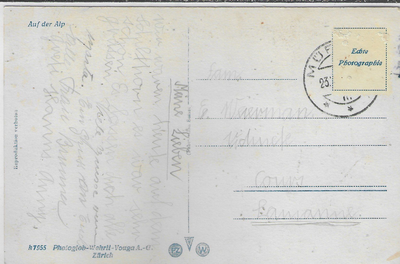 Cartoline postali: Auf der Alp - Kühe vaches – Usato da Ettingen venduto da Kartenplanet 1