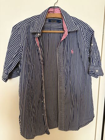 Hemd Polo Golf Ralph Lauren gestreift blau Grösse 8