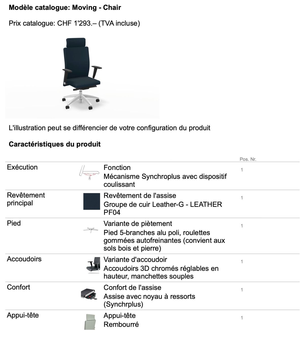 Sedie: Chaise de bureau en cuir – Usato da Nyon venduto da sra_8hxr 3
