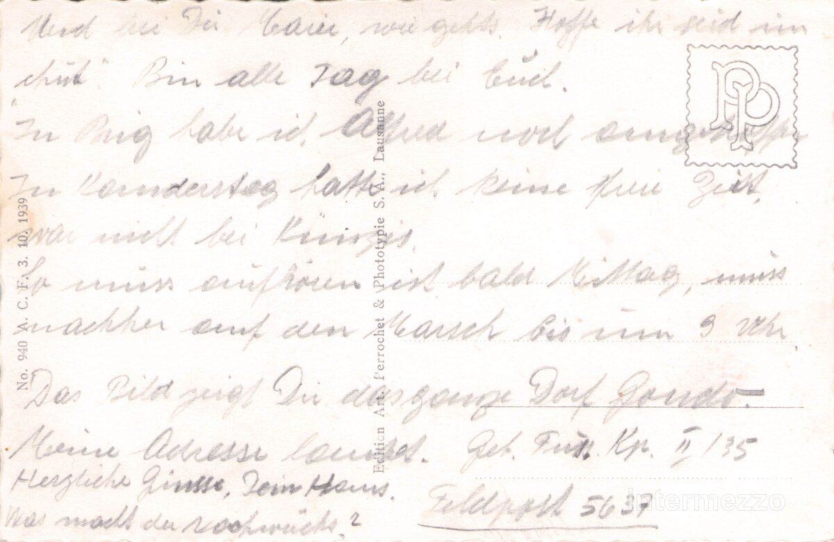 Cartoline postali: Gondo VS // 1939 Dorf Simplon Feldpost // Sommer – Usato da Basel venduto da intermezzo12 1