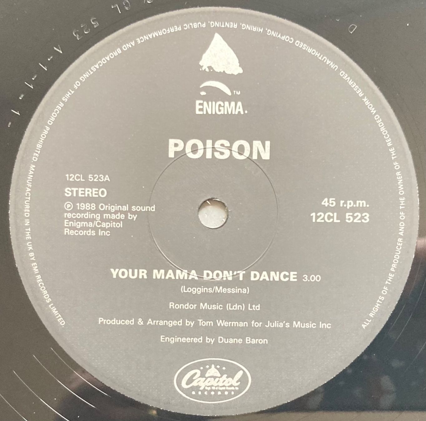 Dischi in vinile: POISON - YOUR MAMA DON'T DANCE – Usato da Poliez-Pittet venduto da Newtown-Records 2