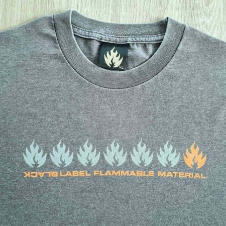 Vintage BLACK LABEL Skate Shirt XL 90s Skateboard Flame Logo