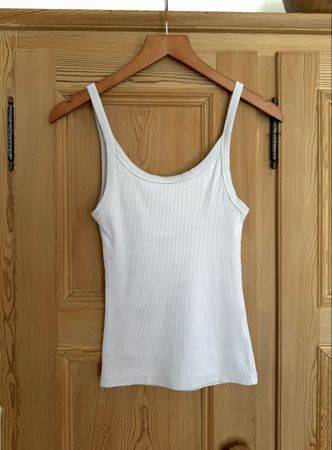 H&M Tank Top Hellblau Gerippt | XS