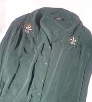 Meraki Bluse grün mit Strass Gr. 2XL