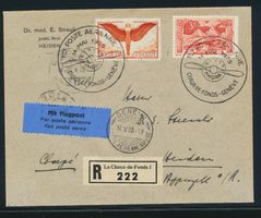 Flugbrief La Chaux-de-Fonds - Genève 1928