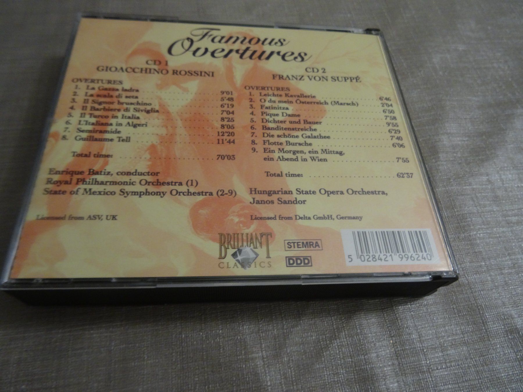 CDs: Klassische Musik: Famous Overtures - Suppé & Rossini CD – Gebraucht aus Olten von Disc-Ausverkauf 1