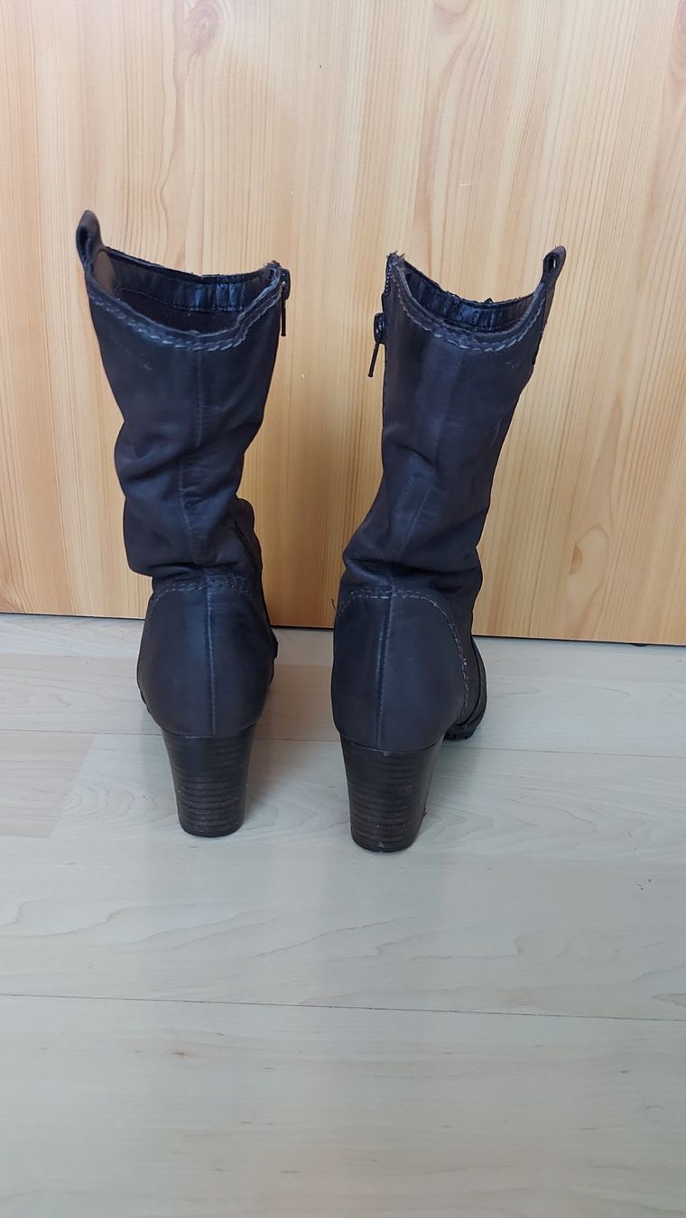 Damenschuhe: Leberstiefel grau, Gr. 36/37 – Gebraucht aus Rotkreuz von eri_t25d 2