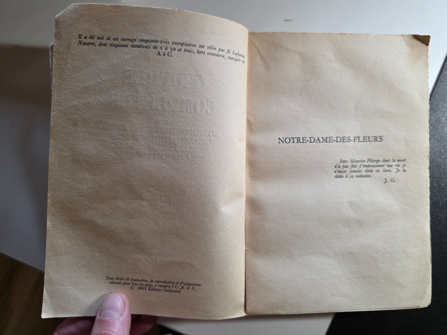 Bücher: Jean Genet - Oeuvres Complète - Notre Dame - 1951 – Gebraucht aus Walterswil BE von Lonitti 3