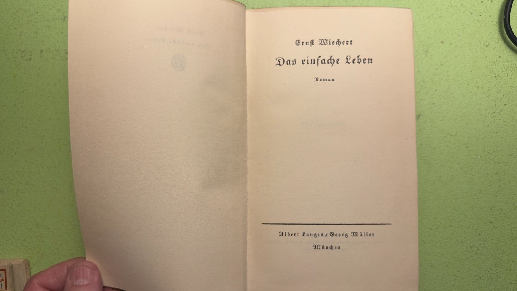 Libri: Ernst Wiechert: Das einfache Leben. – Usato da Zürich venduto da allp 1