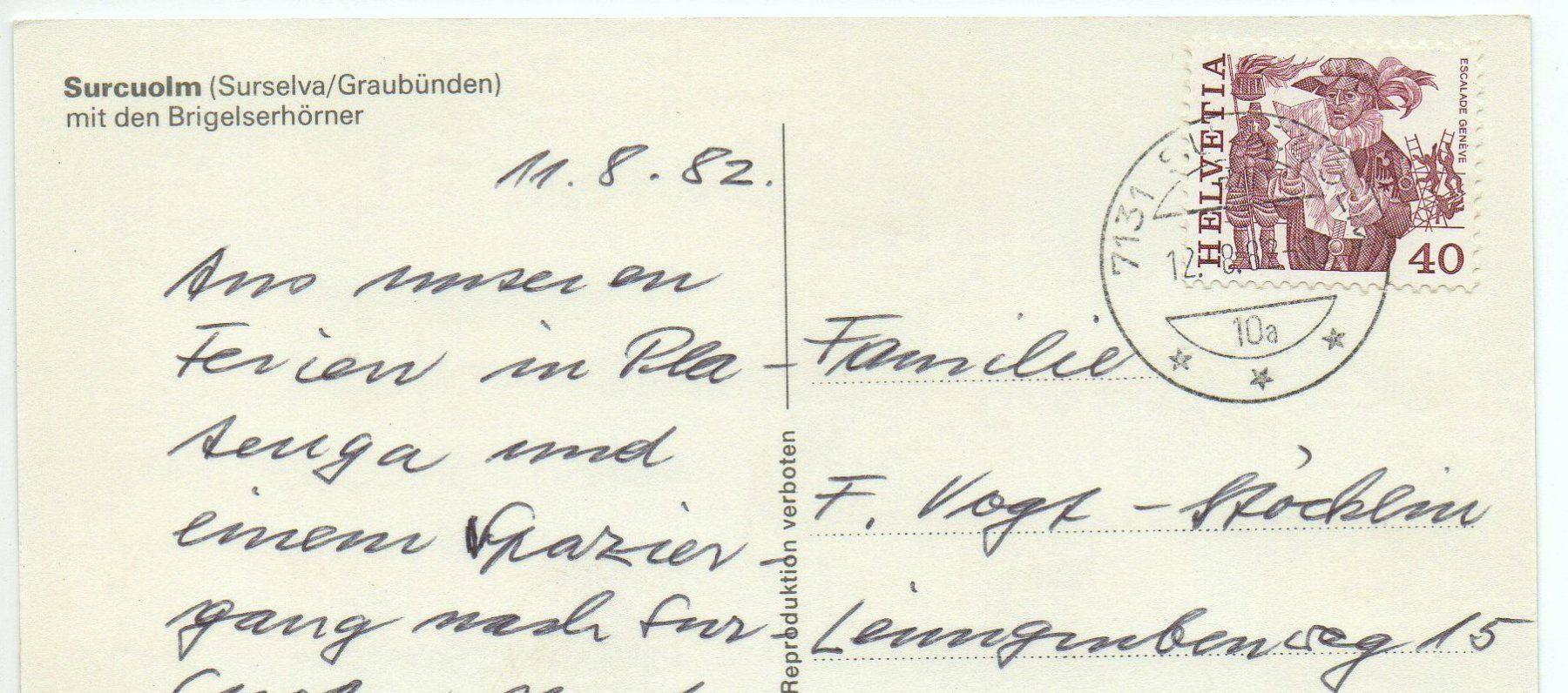 Cartes postales: SURCUOLM Surselva – D'occasion à Jona par philajona 1
