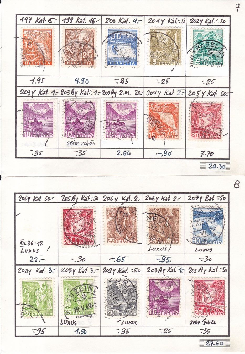 Alle Briefmarken: 17 x CH Briefmarken-Auswahlseiten – Gebraucht aus Münchwilen AG von Nesar 3