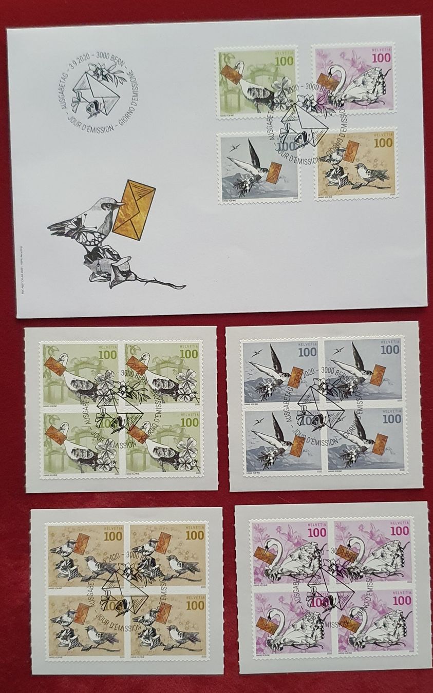 Alle Briefmarken: 2020 Spezielle Anlässe, FDC + 4erblock – Gebraucht aus Kreuzlingen von Rschweiz1