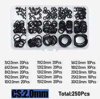 250 O-Ring ø5-30 mm x 2 mm di spessore