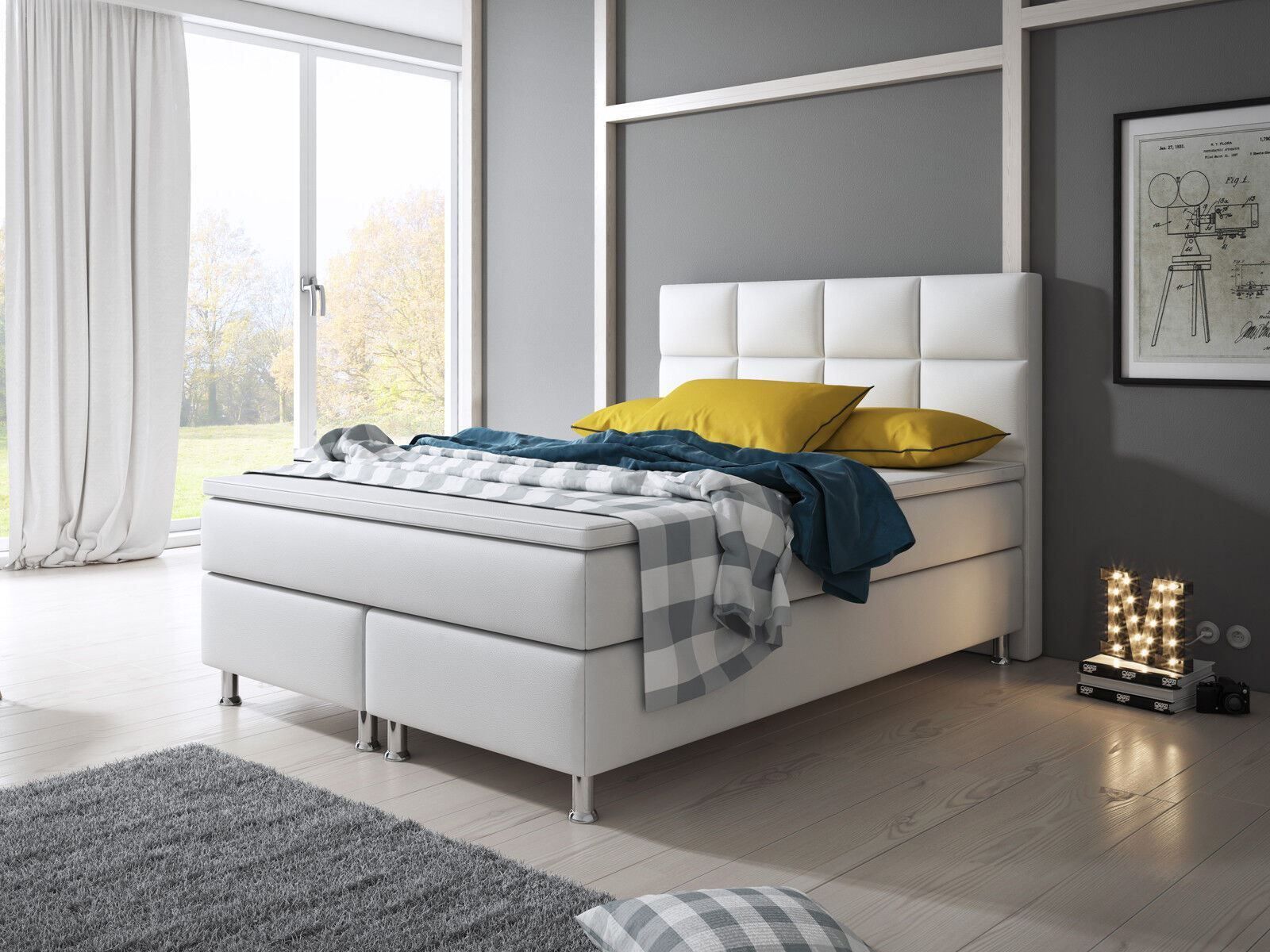 Letti: Boxspringbett 140x200 Kunstleder Weiss Box Springbett – Nuovo e nell'imballaggio originale da Wallenwil venduto da toesstal-vertrieb