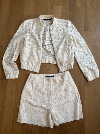 Zara Spitze Set Jacke Short Hosen Gr. M