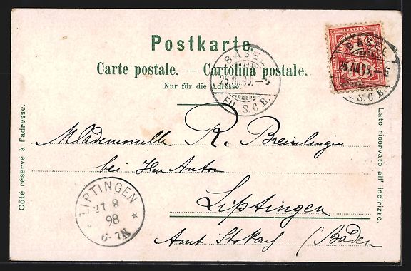 Cartes postales: Litho Basel, Theater, Klein-Basel mit Da – D'occasion à Berlin par bartko-reher 1