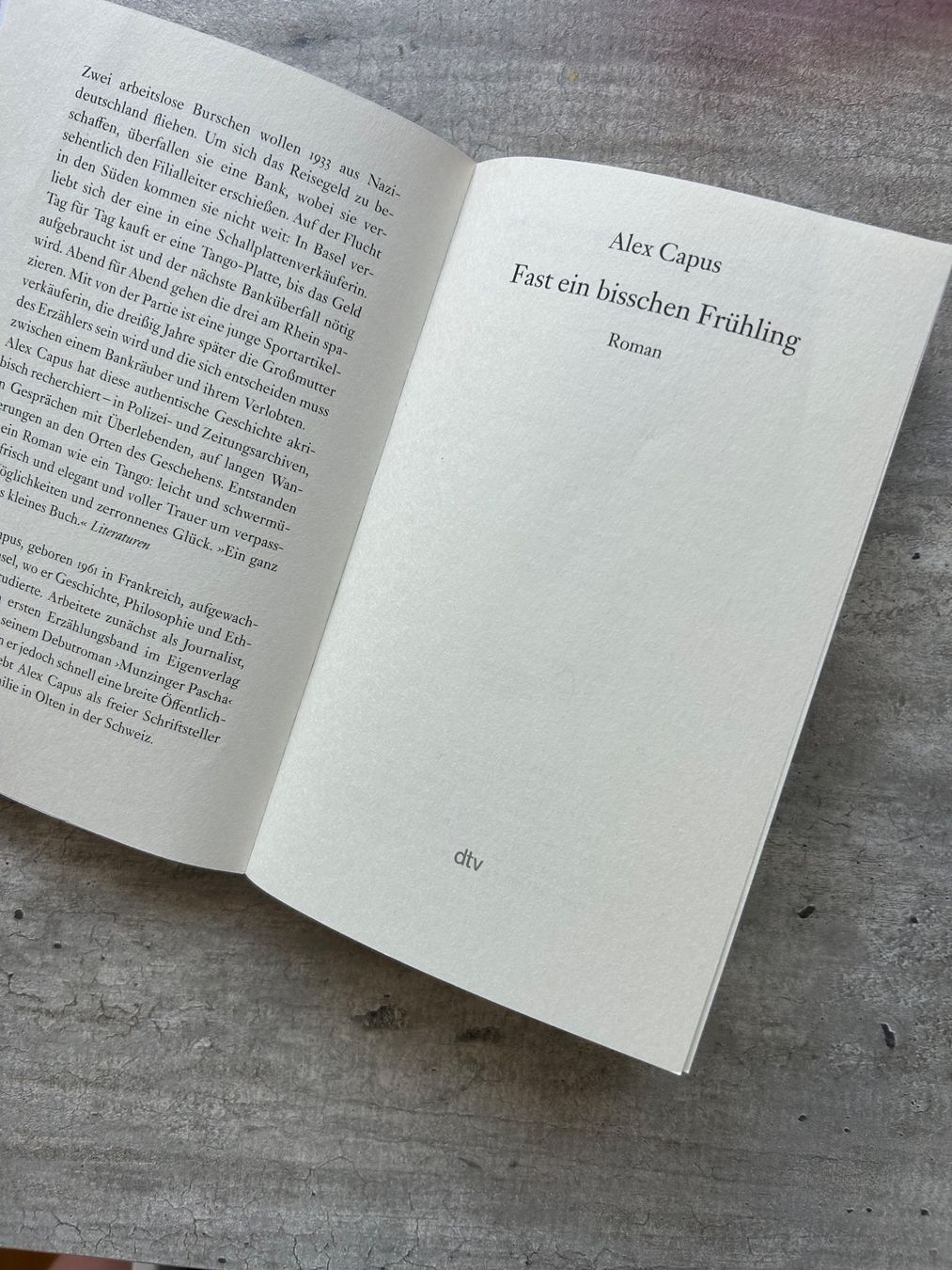 Libri: Fast ein bisschen Frühling von Alex Capus – Nuovo (secondo la descrizione) da Wabern venduto da belka72 1