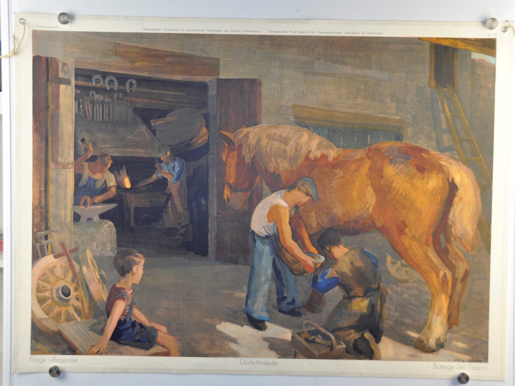 Foto & Immagini: Schulwandbild  Dorfschmiede Lauresch – Usato da Härkingen venduto da sammelbecken 1