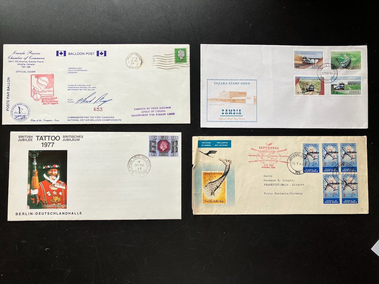 Alle Briefmarken: 4 Sonderbelege Welt 1962-86 – Gebraucht aus Nesslau von zueri6